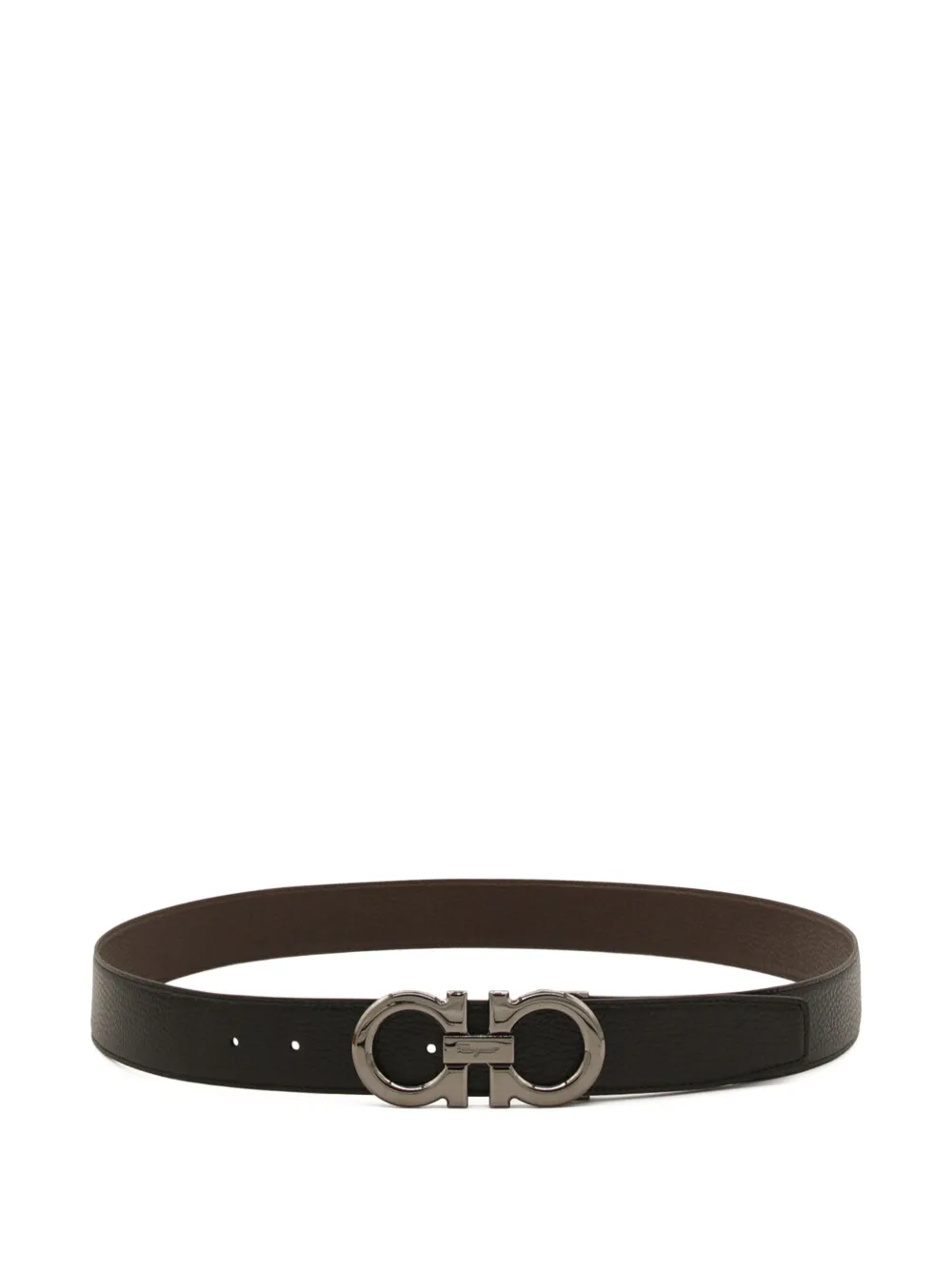 Ferragamo Gancini reversible leather belt Zwart