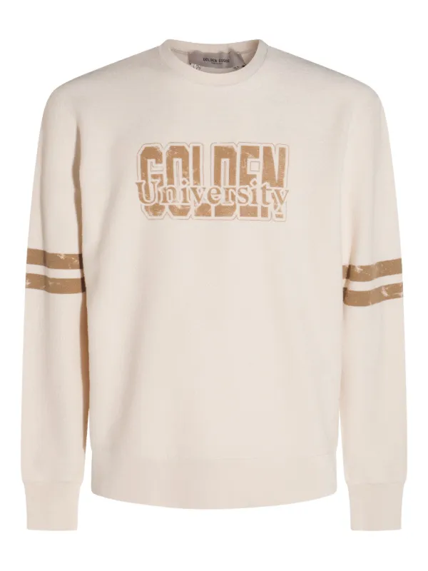 Golden Goose Logo-graphic Sweatshirt in Neutrals