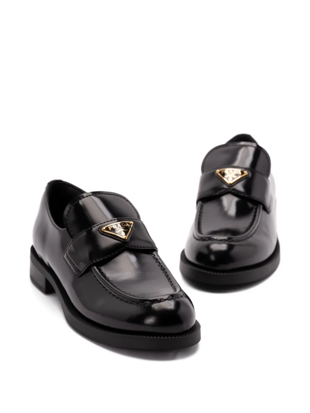 Prada patent-leather loafers - Zwart