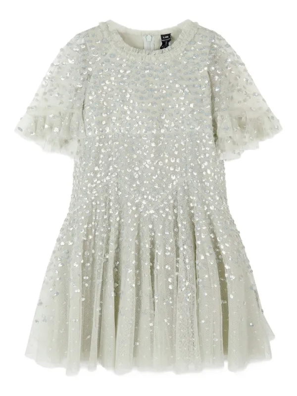NEEDLE & THREAD KIDS sequin-embellished Dress | Green | FARFETCH GE