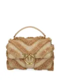 PINKO fringed-chevron shoulder bag - Neutrals