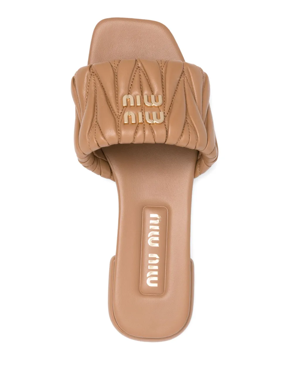 Miu Sandalen met logo Bruin