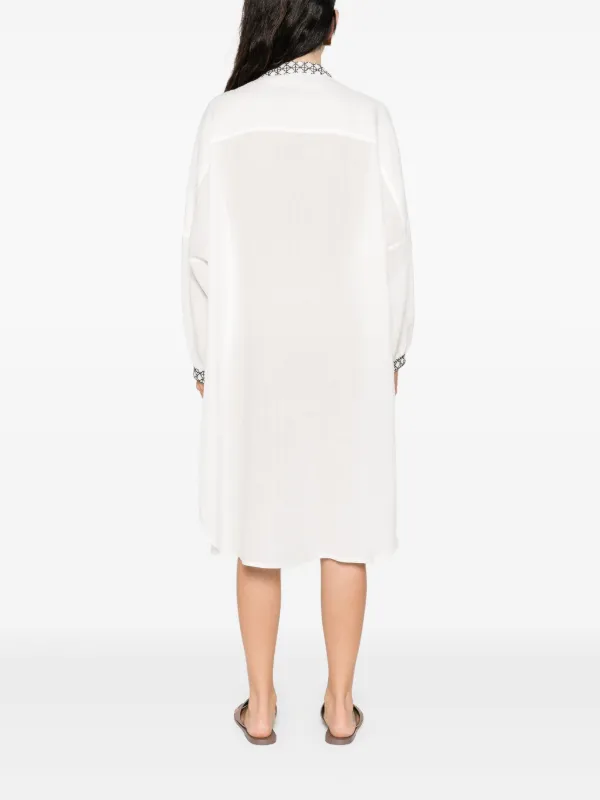 GREEK ARCHAIC KORI Embroidered Dress | White | FARFETCH