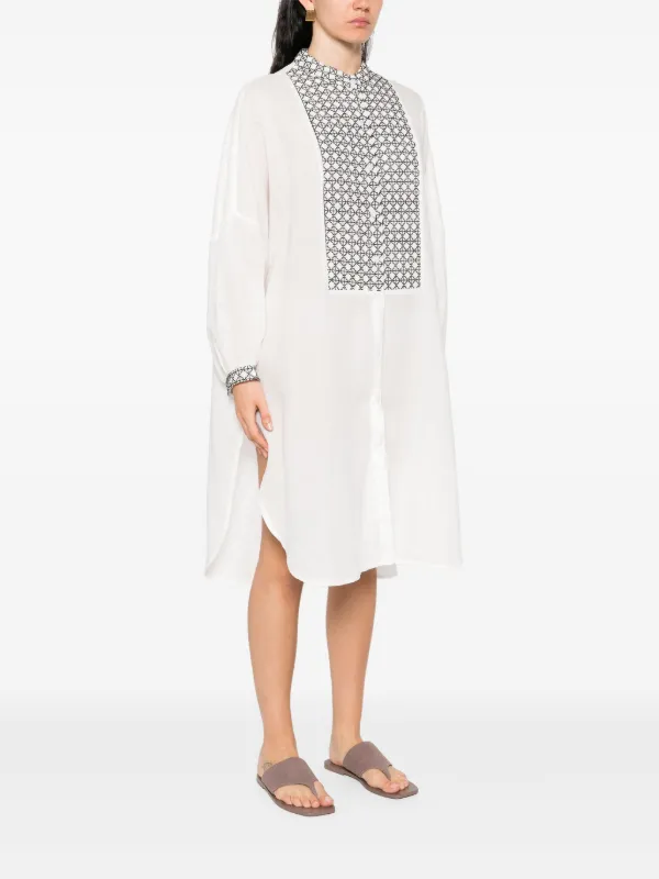 GREEK ARCHAIC KORI Embroidered Dress | White | FARFETCH