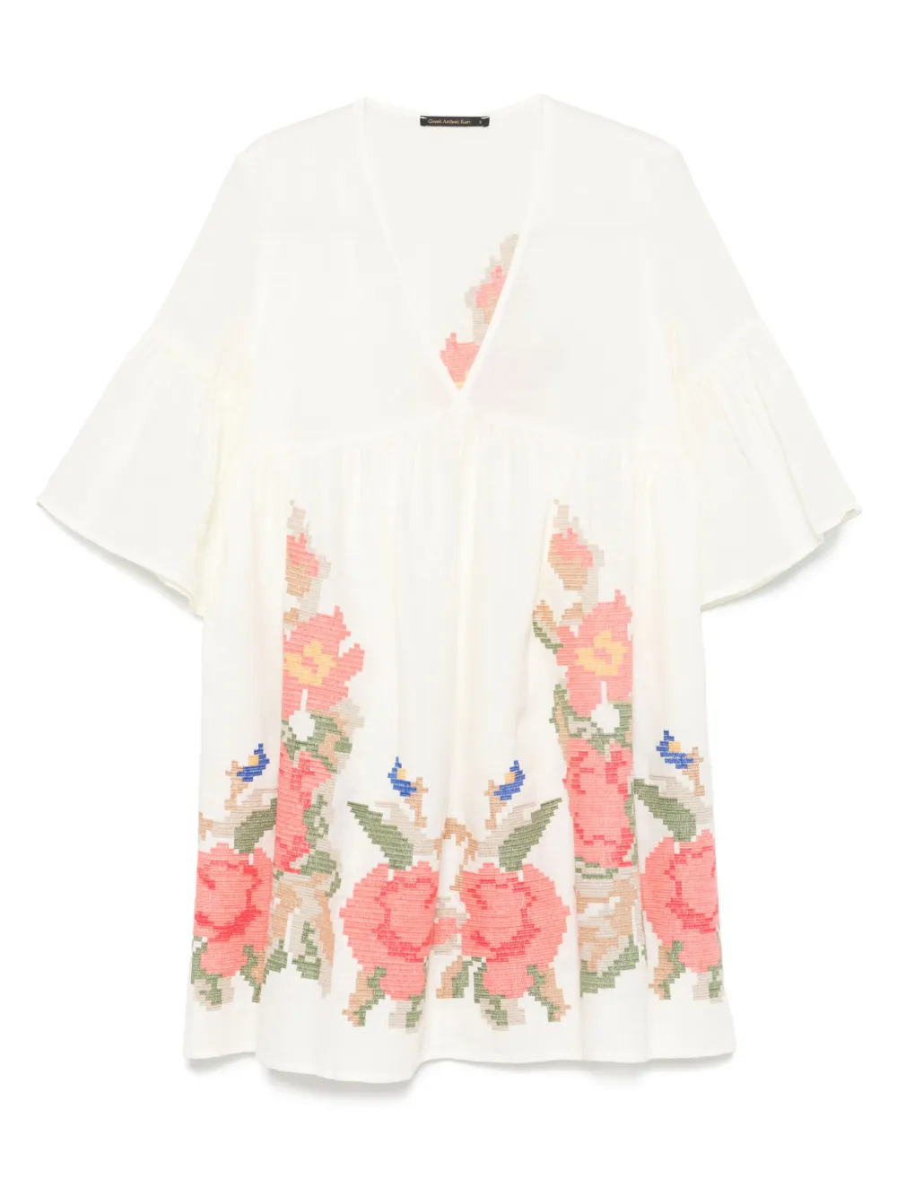 rose-embroidered dress