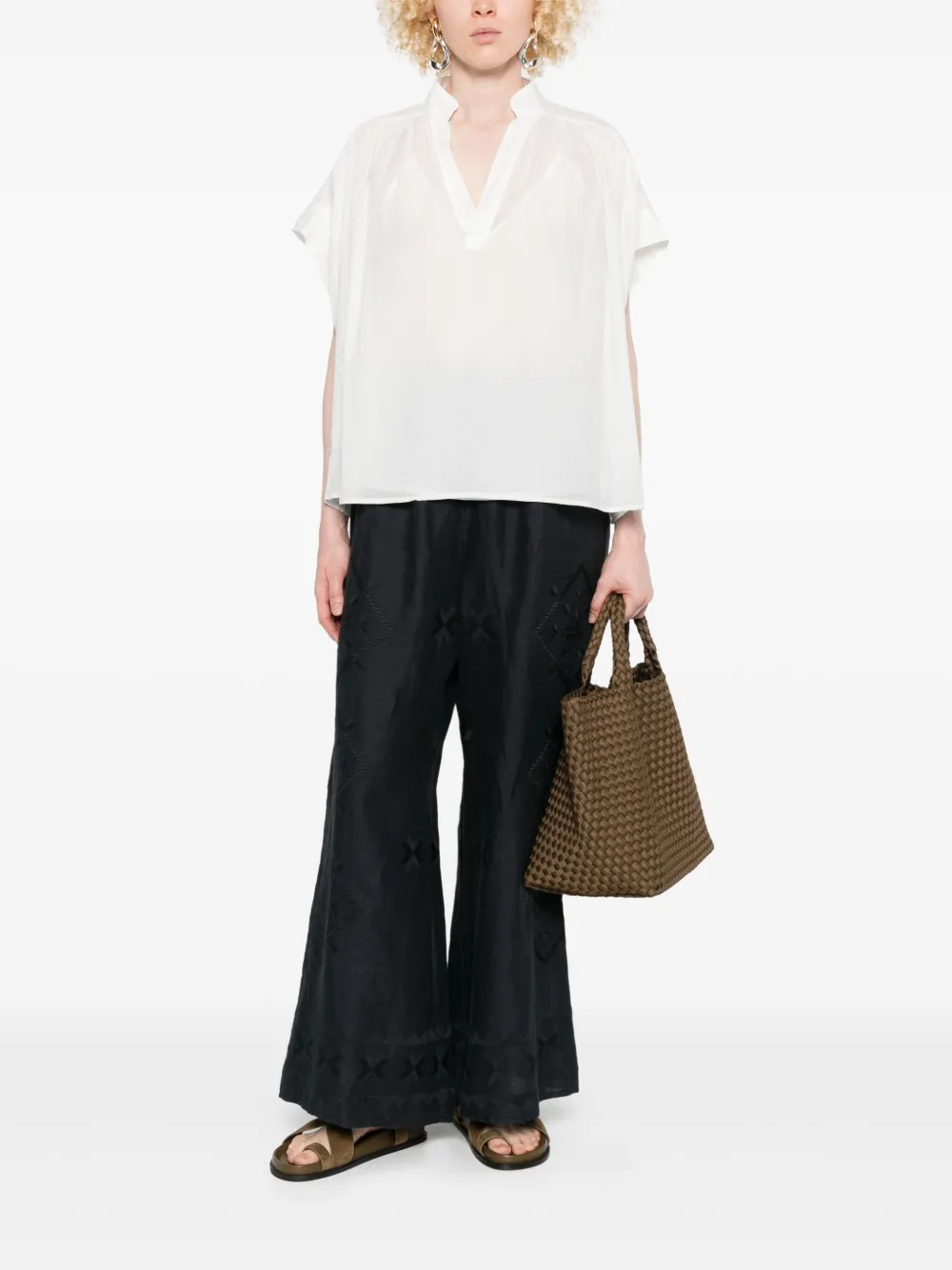 GREEK ARCHAIC KORI cotton blouse - Wit