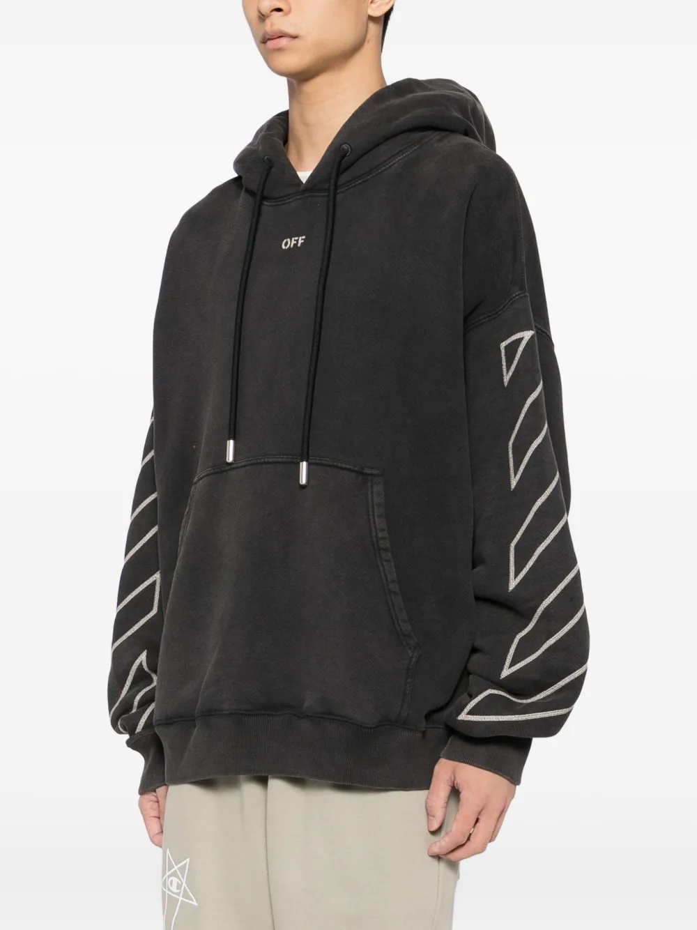 Off-White Hoodie met Arrows-print Grijs