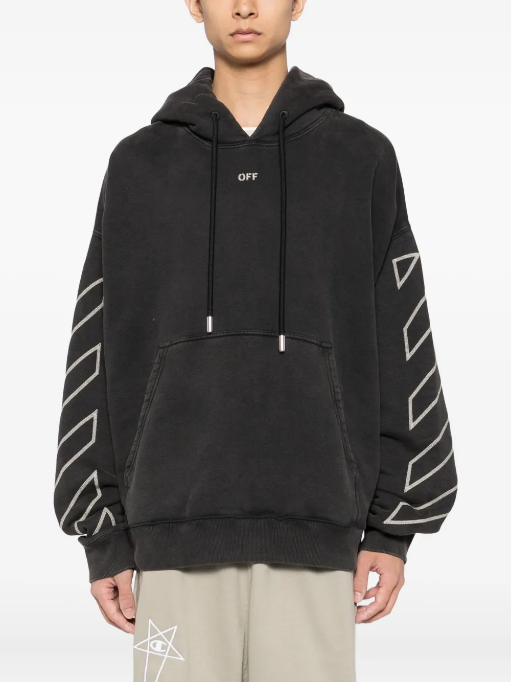 Off-White Hoodie met Arrows-print Grijs