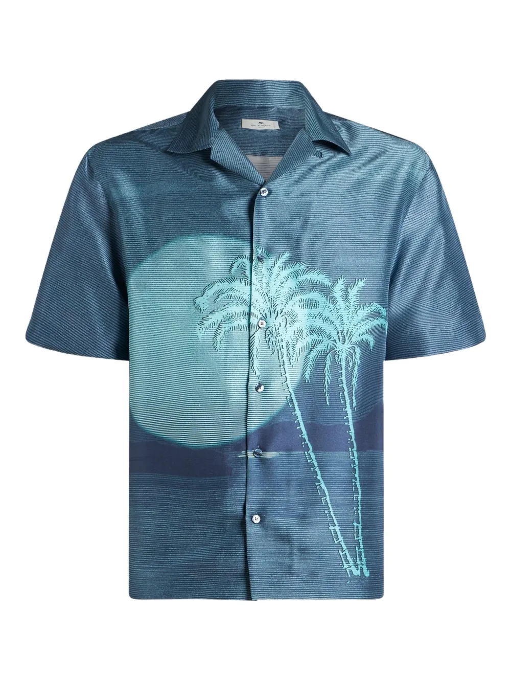 Etro Palm-tree Moon Shirt In Blue