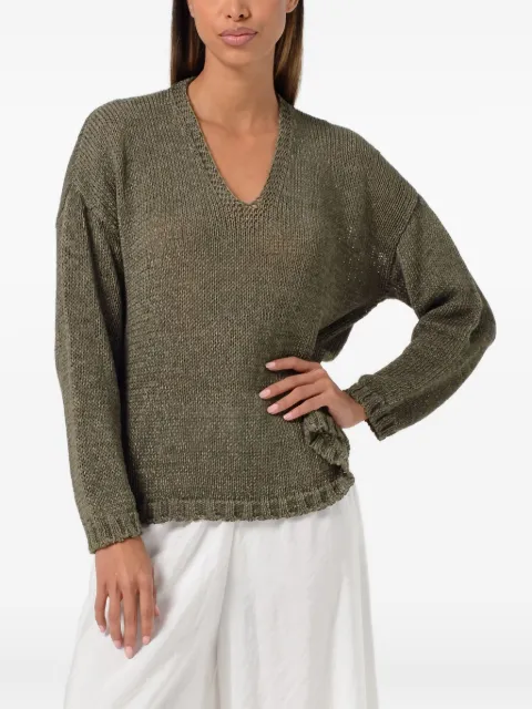 PLOUMANACH V-neck balloon-sleeve sweater