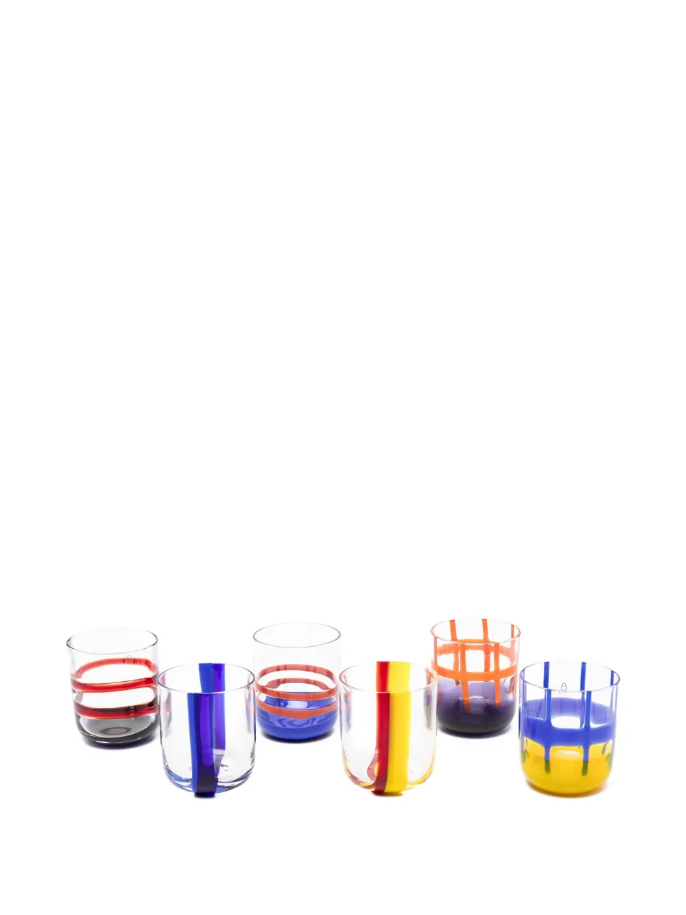 Ichendorf Milano striped glass tumblers (set of six) | Blue | Image 1