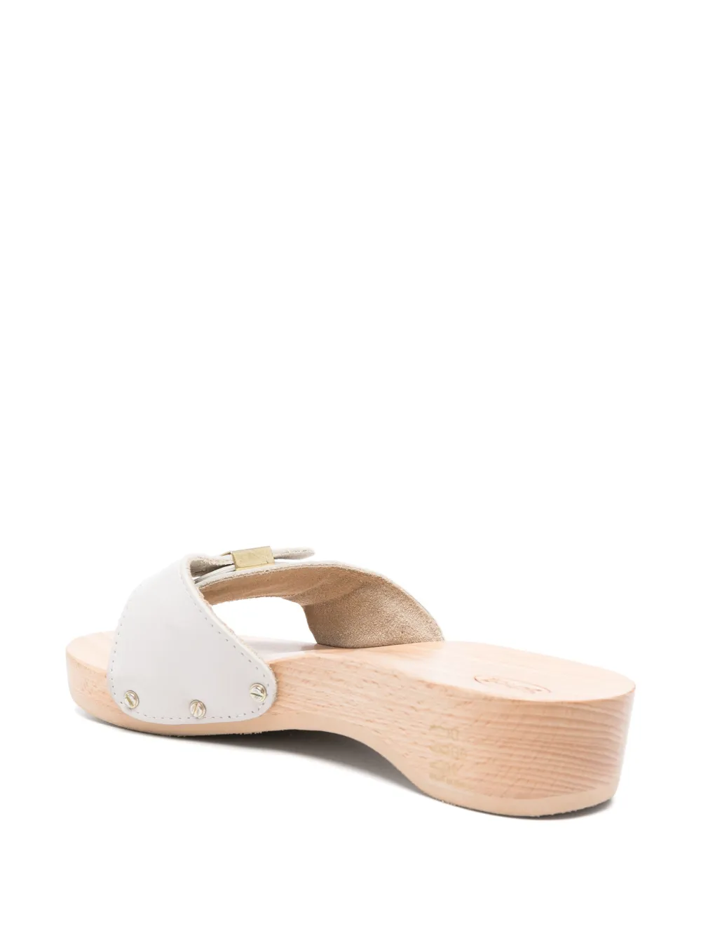 Scholl 35mm leather platform sandals White