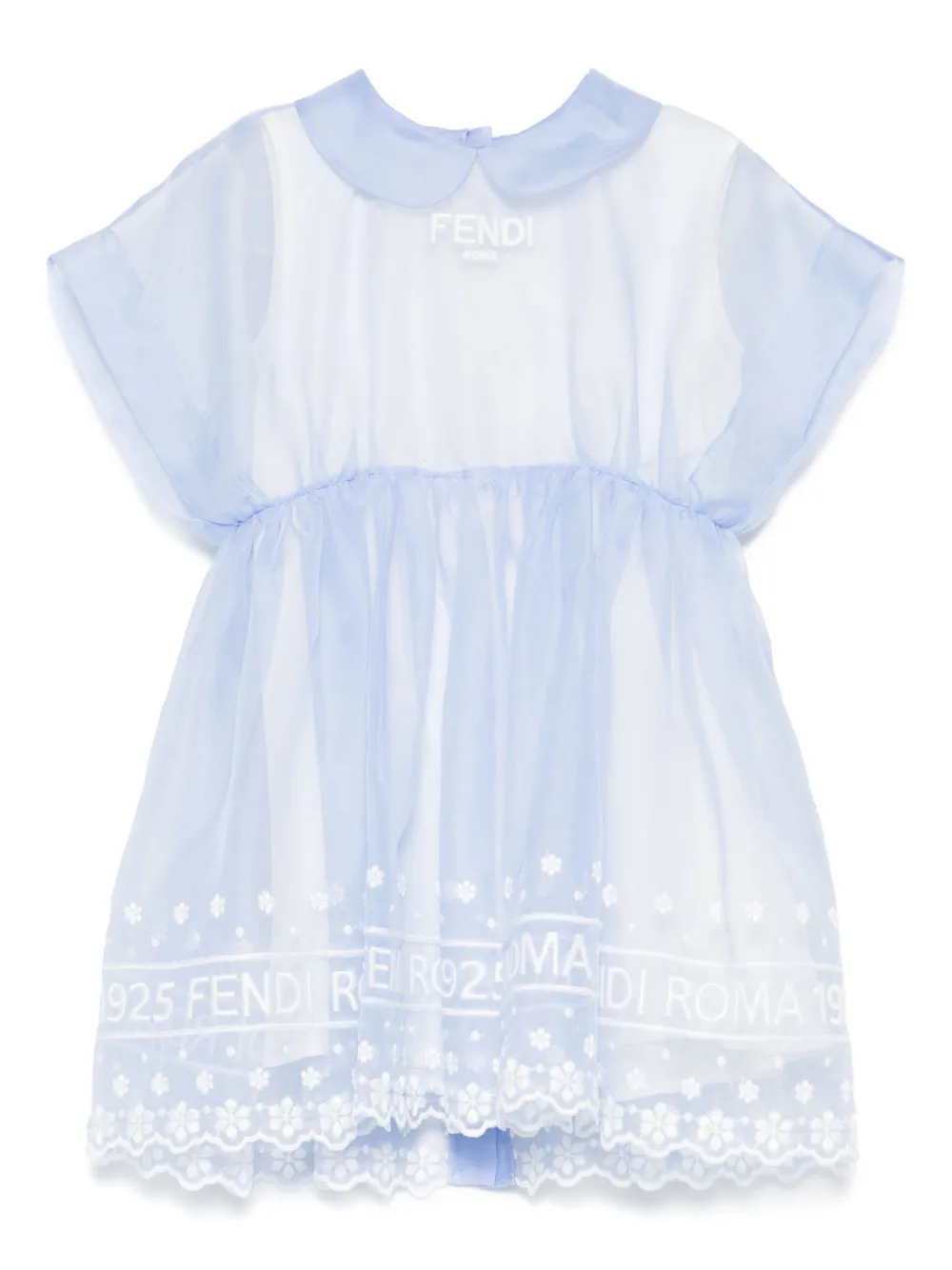 Fendi Kids Zijden jurk Blauw