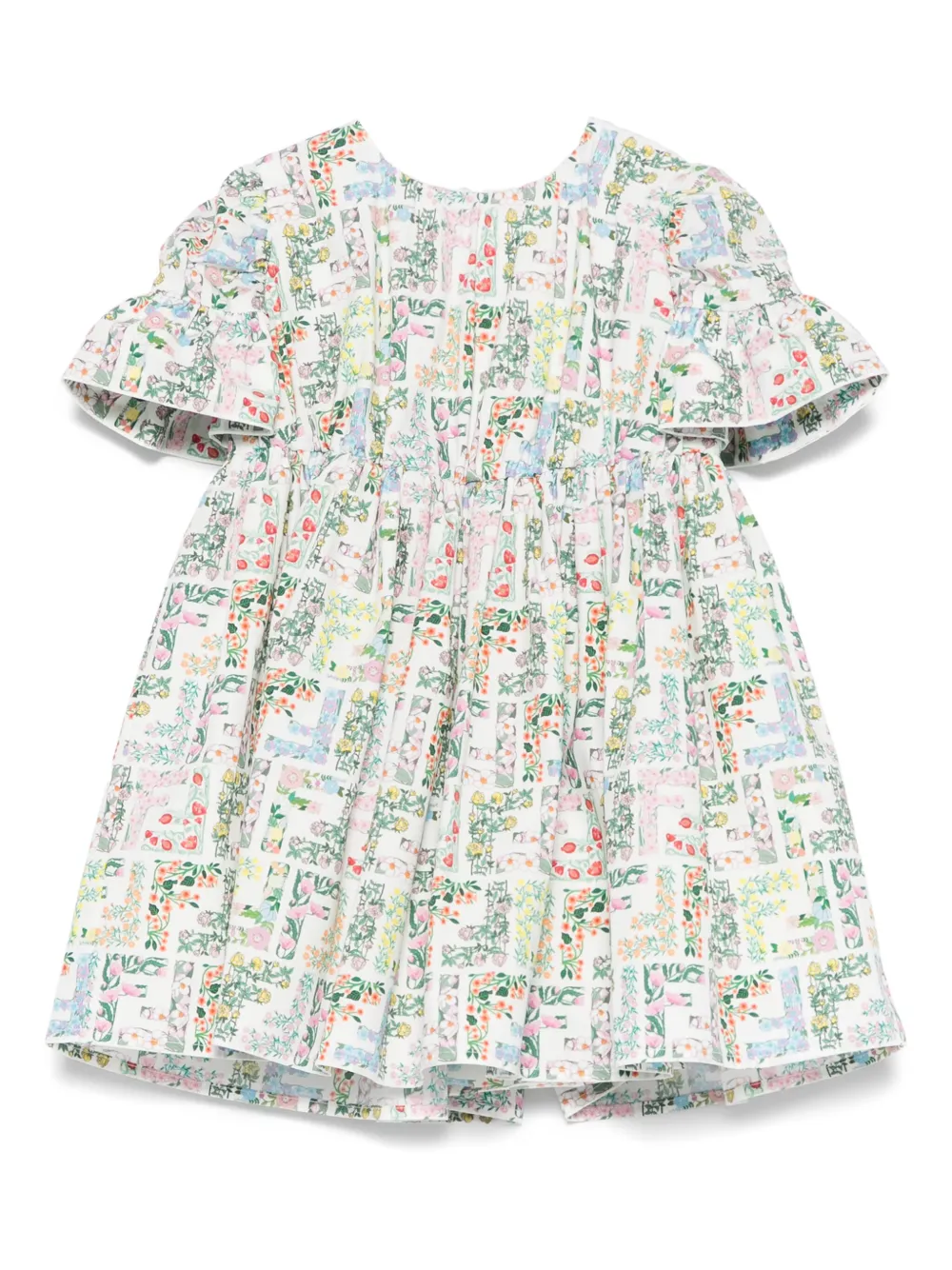 Fendi Kids Jurk met FF-print Wit