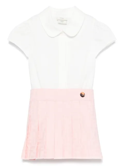 Fendi Kids Geplooide rok en shirt
