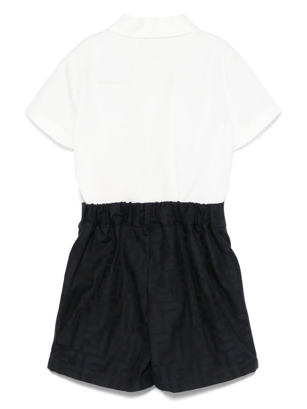 Fendi Kids Shirt en shorts met FF-jacquard Wit