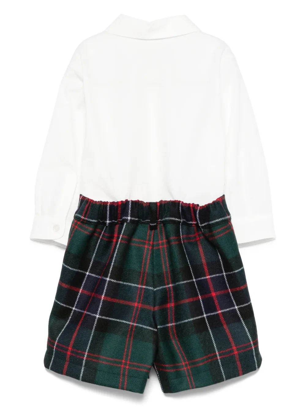 Fendi Kids Shirt en shorts met tartan-ruit Wit