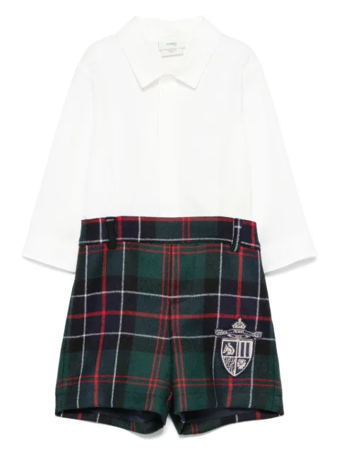 Fendi Kids tartan short and shirt set