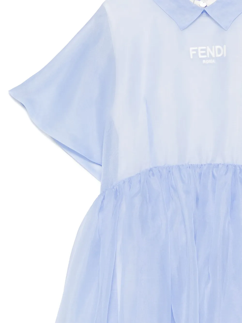 Fendi Kids Zijden jurk Blauw