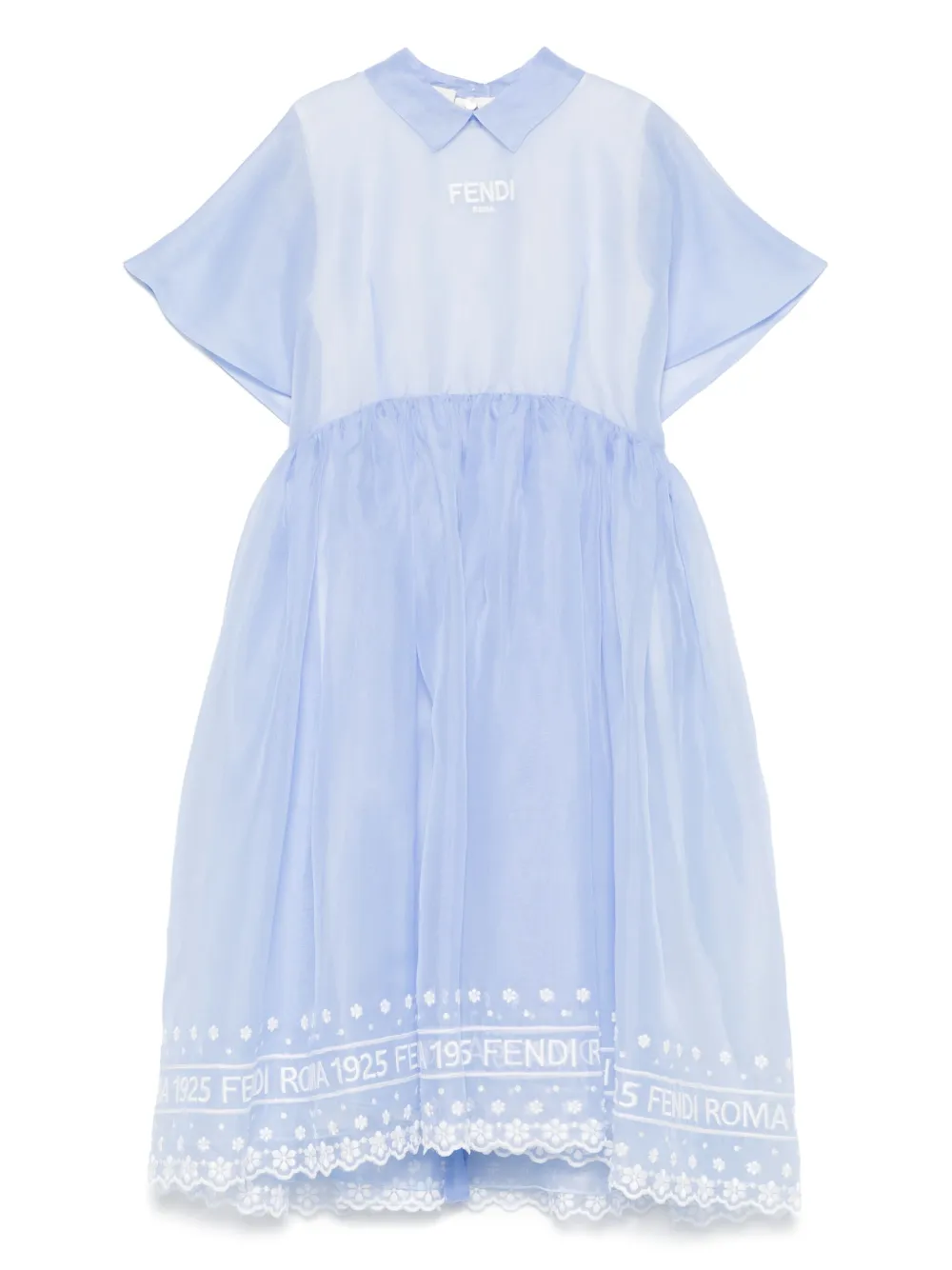 Fendi Kids Zijden jurk Blauw