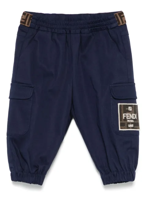 Fendi Kids بنطال كارغو بأبليكة شعار الماركة