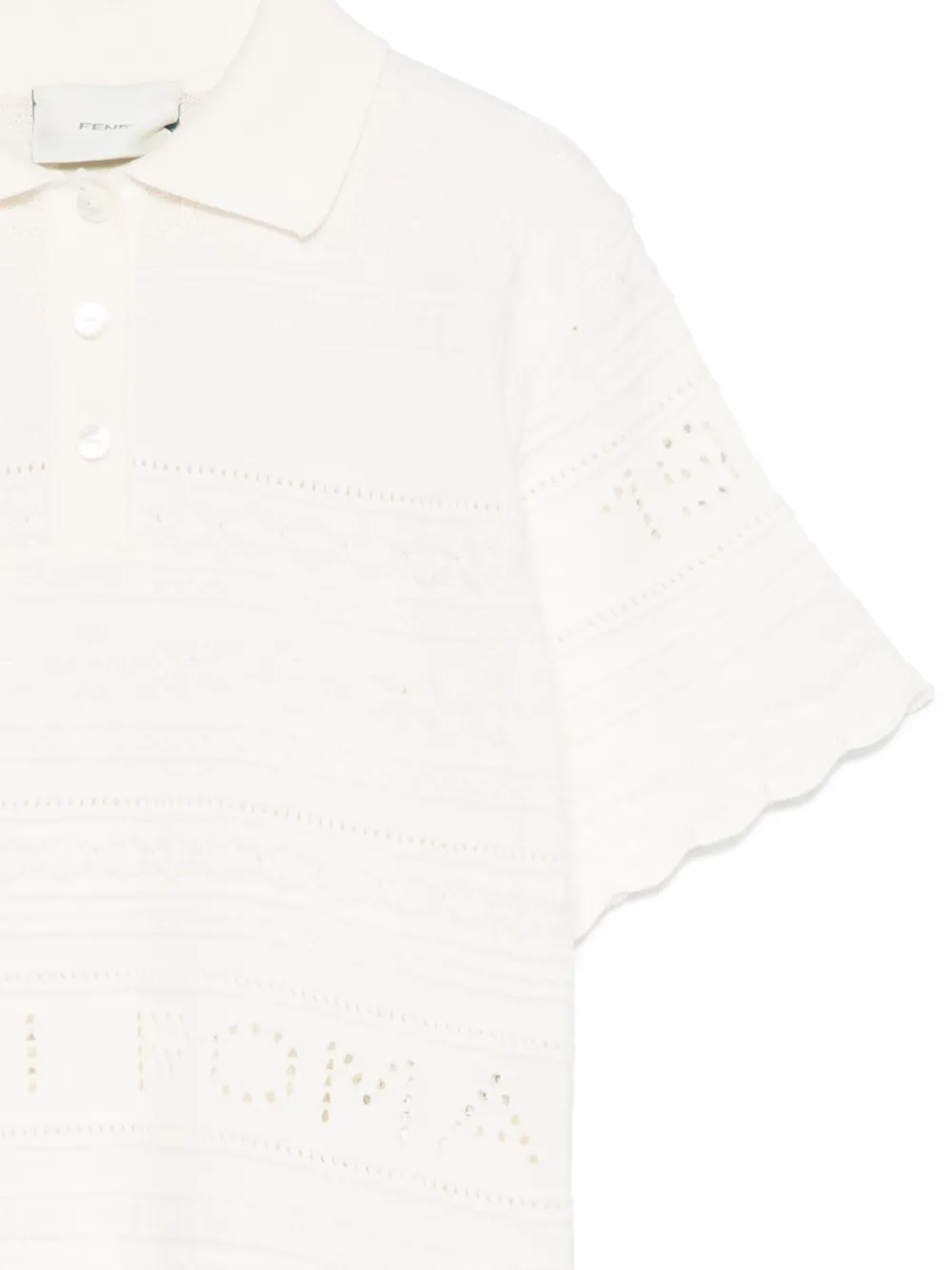 Fendi Kids Poloshirt met geperforeerde details Beige