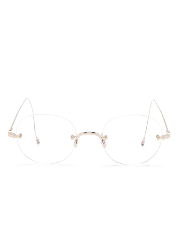 Thom Browne Eyewear ラウンド眼鏡フレーム | シルバートーン 