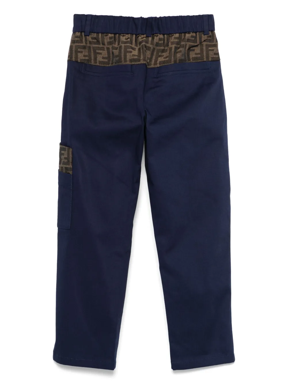 Fendi Kids Broek met FF-jacquard Blauw