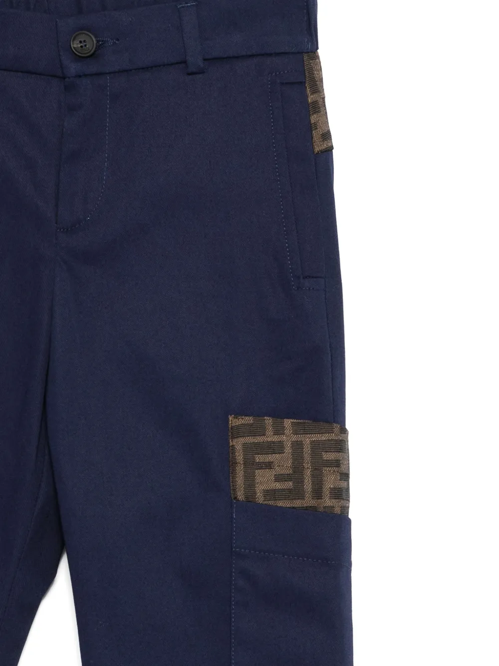Fendi Kids Broek met FF-jacquard Blauw