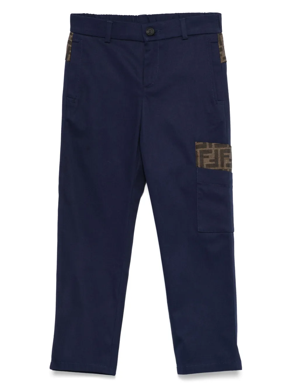 Fendi Kids Broek met FF-jacquard Blauw