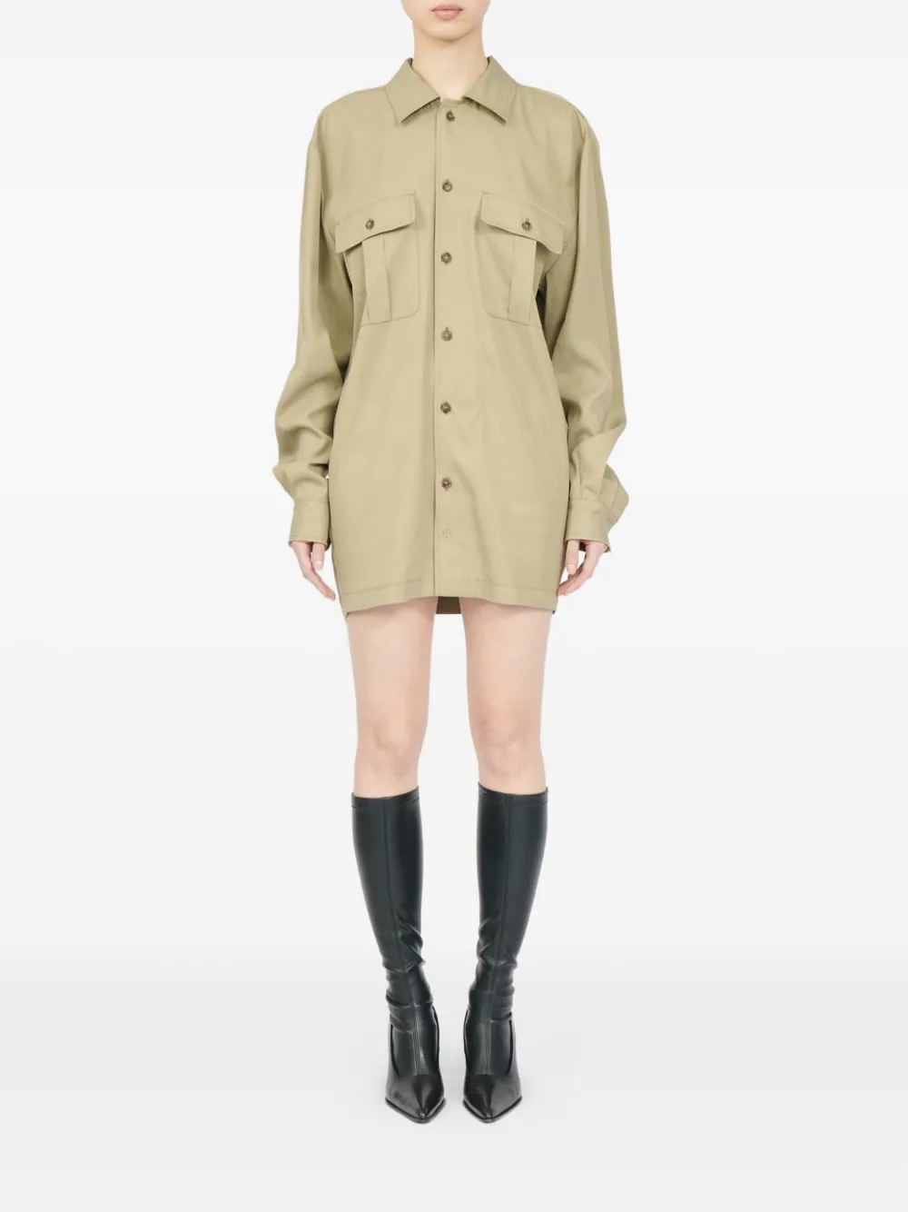 MM6 Maison Margiela Button-up blousejurk Beige