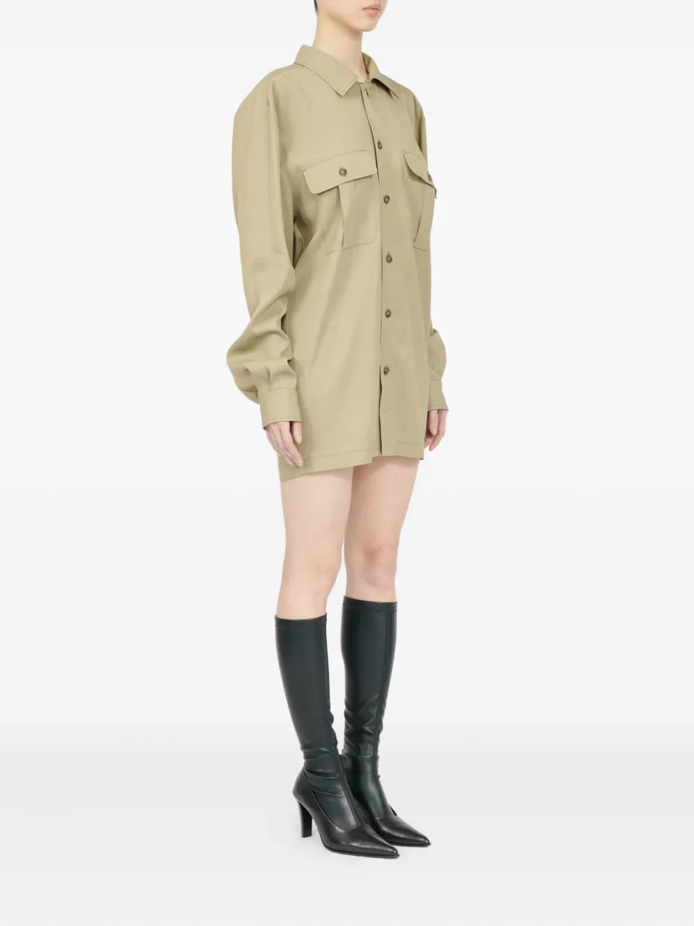 MM6 Maison Margiela Button-up blousejurk Beige