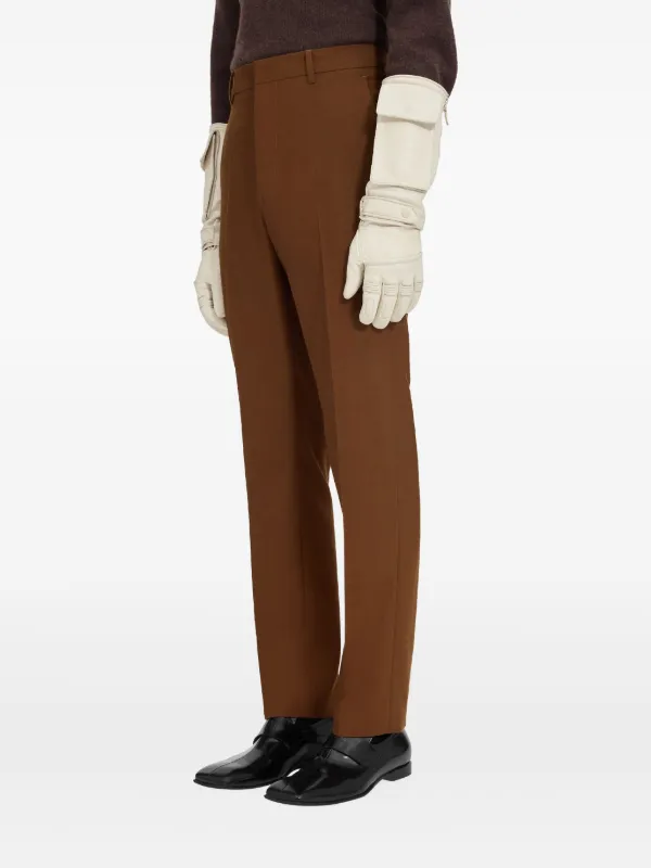 【新品】MM6 MaisonMargiela ブラウン ストレートパンツ MM6 Maison Margiela Creased Wool Trousers | Brown | FARFETCH