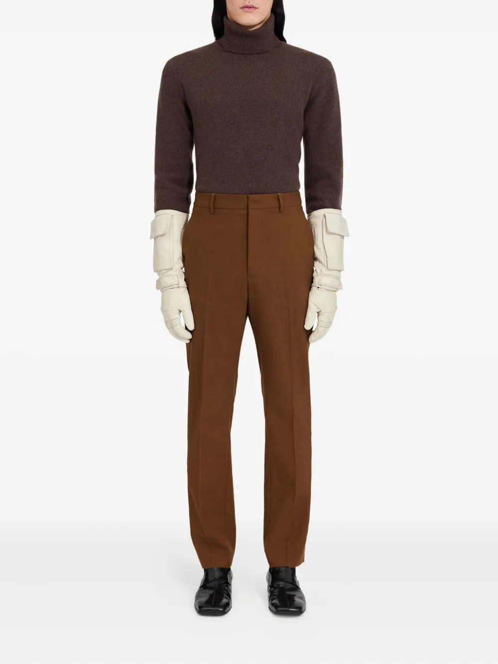 MM6 Maison Margiela Wollen plooibroek Bruin