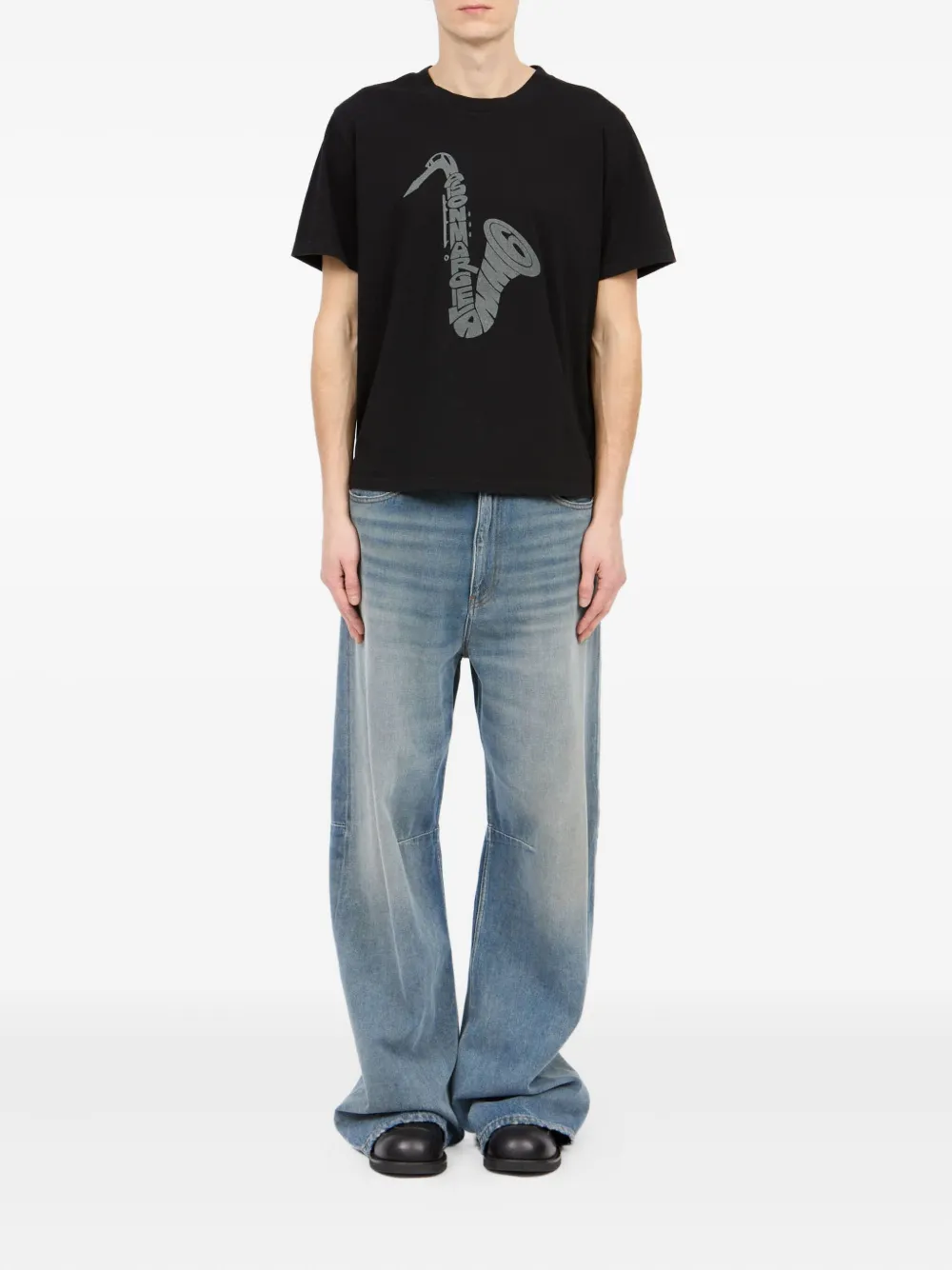 MM6 Maison Margiela T-shirt met saxofoonprint - Zwart