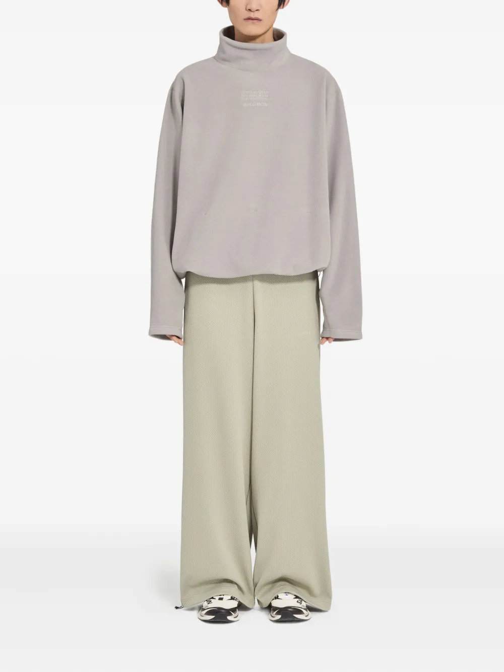 MM6 Maison Margiela X Salomon Fleece T-shirt met col en lange mouwen - Beige