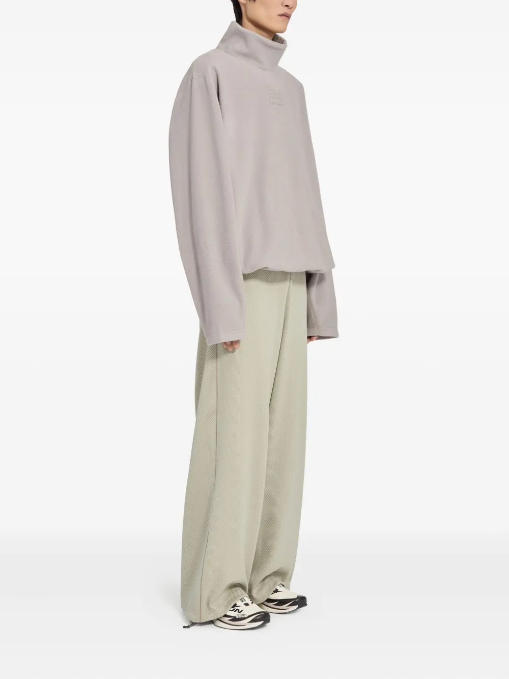 MM6 Maison Margiela X Salomon Fleece T-shirt met col en lange mouwen Beige