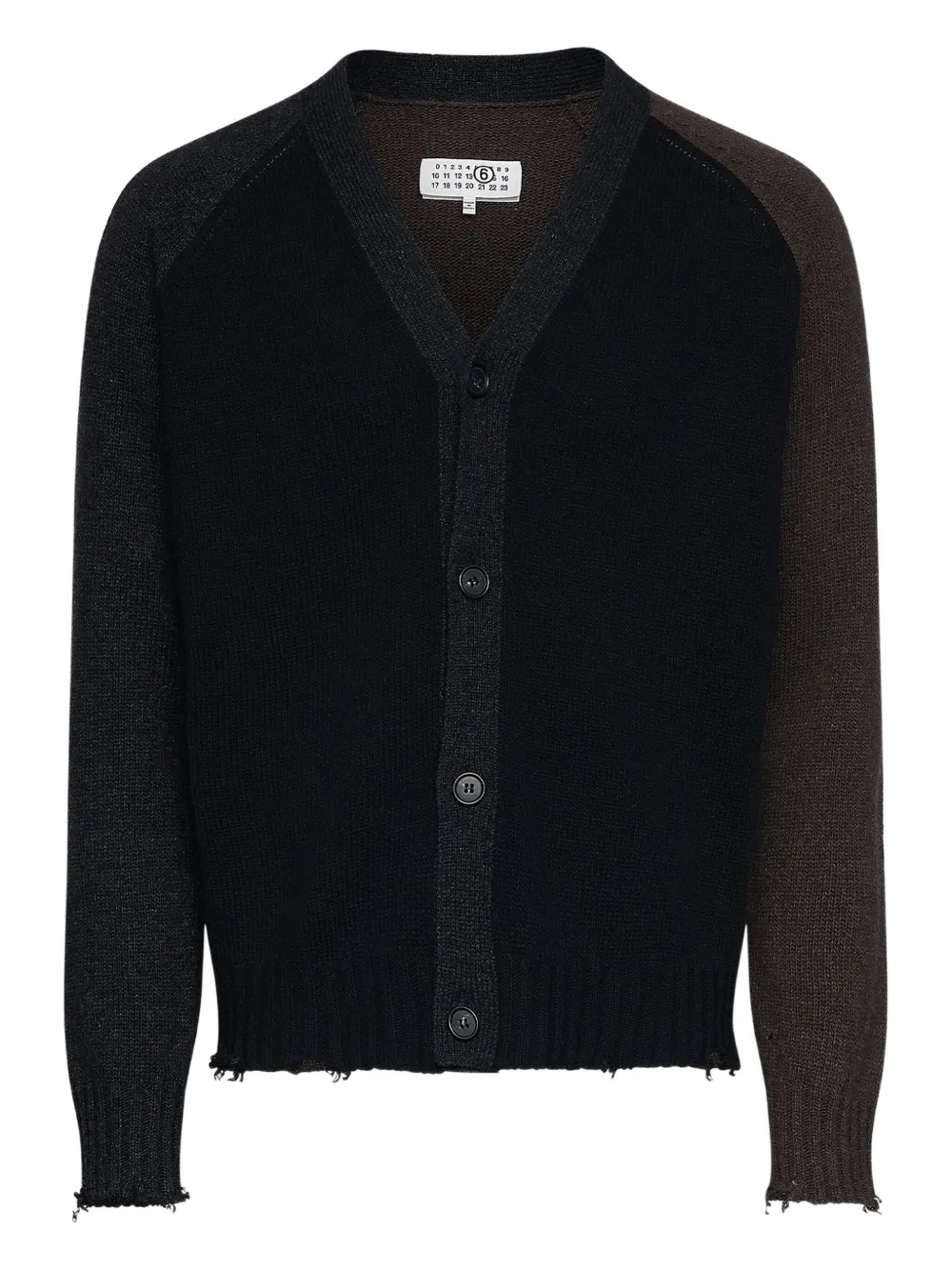 MM6 Maison Margiela Vest met contrasterende raglan mouwen Zwart