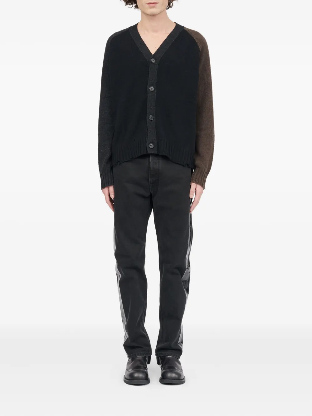 MM6 Maison Margiela Vest met contrasterende raglan mouwen Zwart