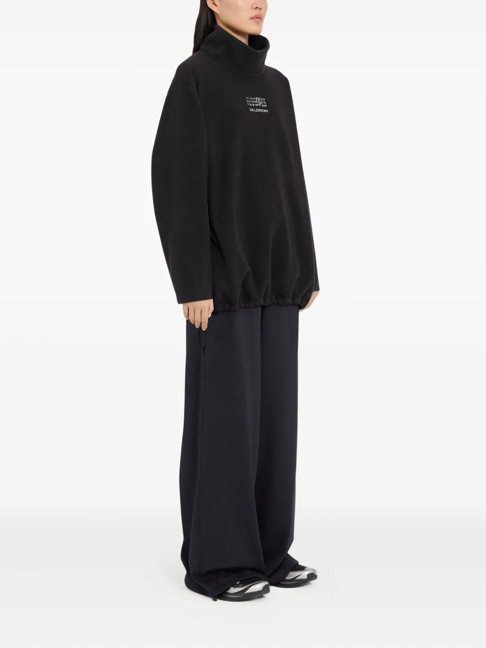 MM6 Maison Margiela X Salomon Sweater met hoge hals en trekkoord Zwart