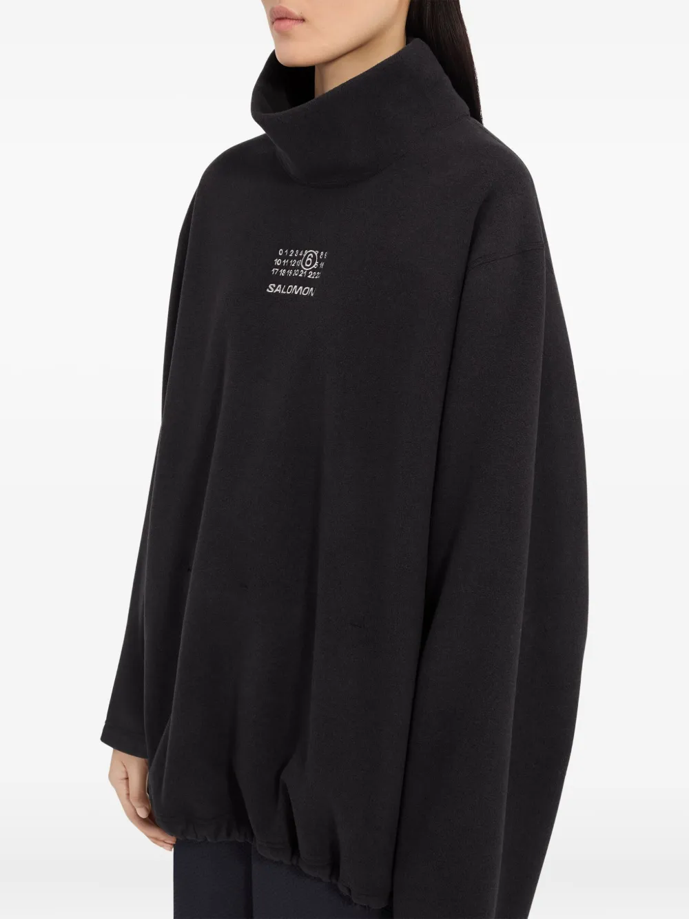 MM6 Maison Margiela X Salomon Sweater met hoge hals en trekkoord Zwart