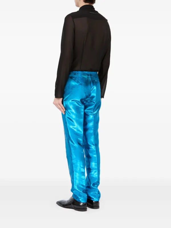 MM6 Maison Margiela メタリック テーパードパンツ | ブルー | FARFETCH JP