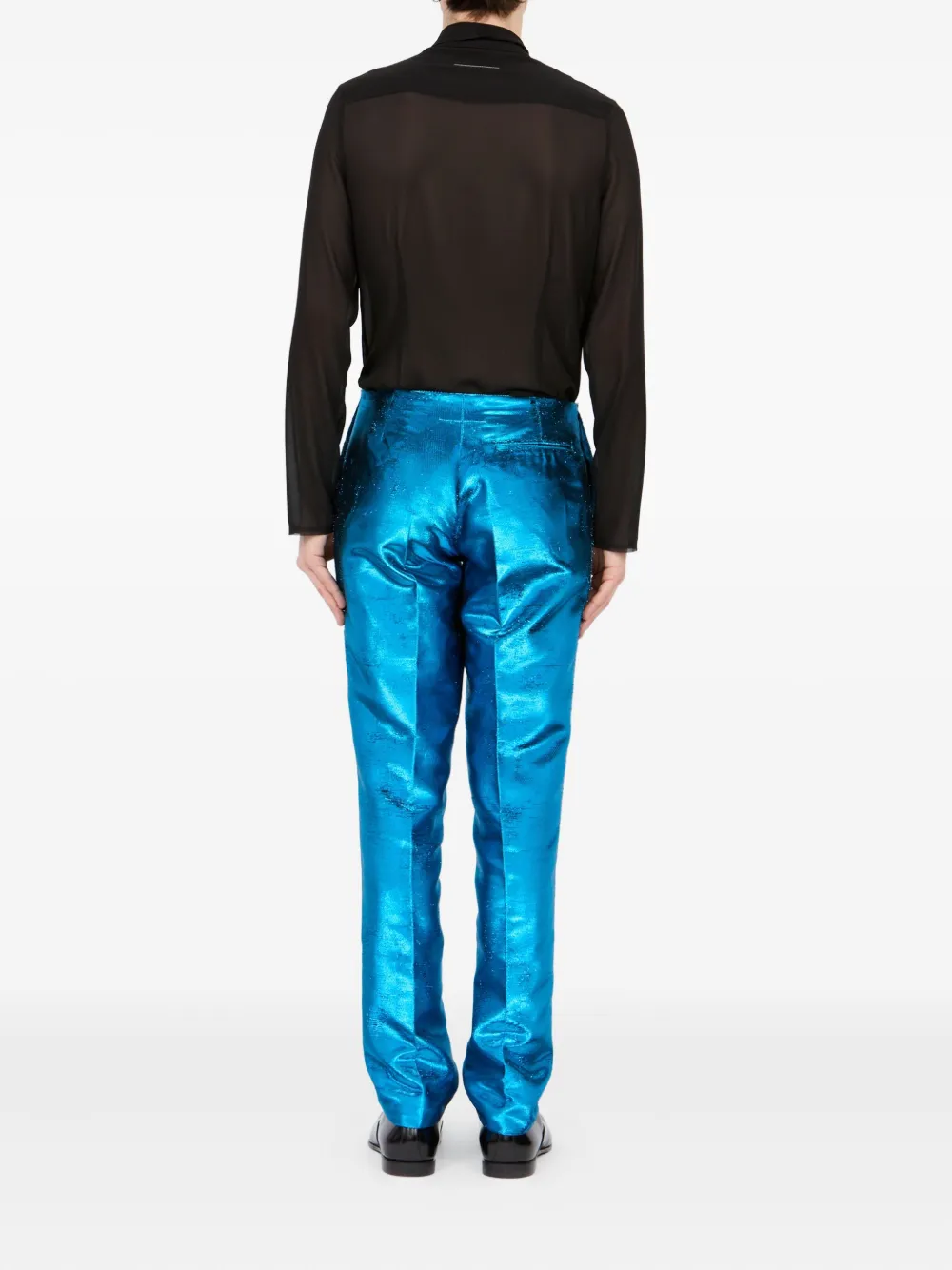 MM6 Maison Margiela Pantalon met metallic-effect Blauw