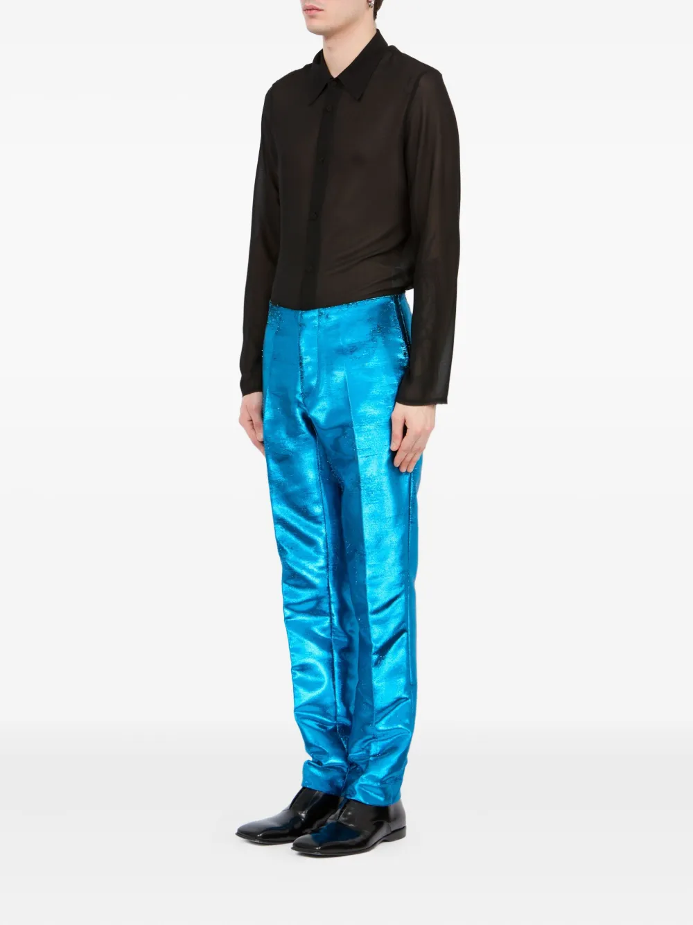 MM6 Maison Margiela Pantalon met metallic-effect Blauw