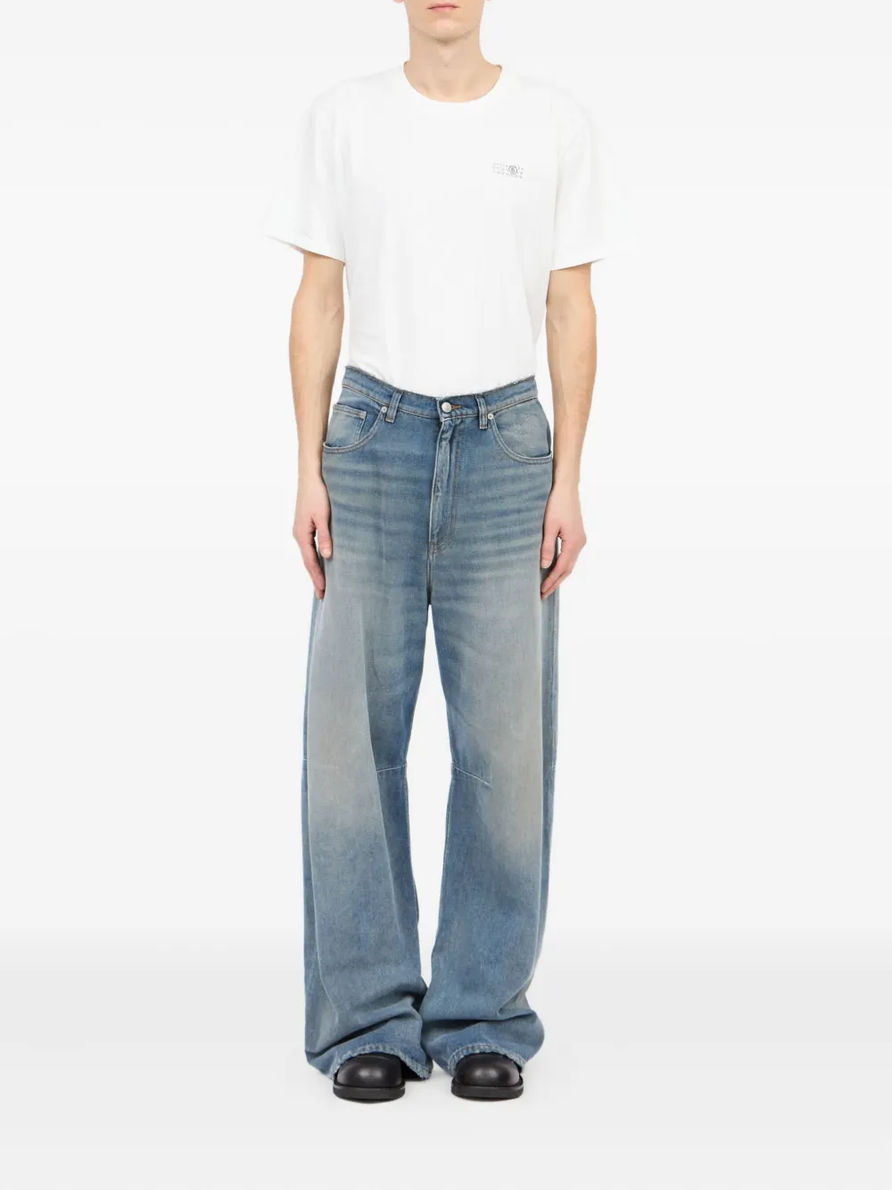 MM6 Maison Margiela Jeans met franje - Blauw