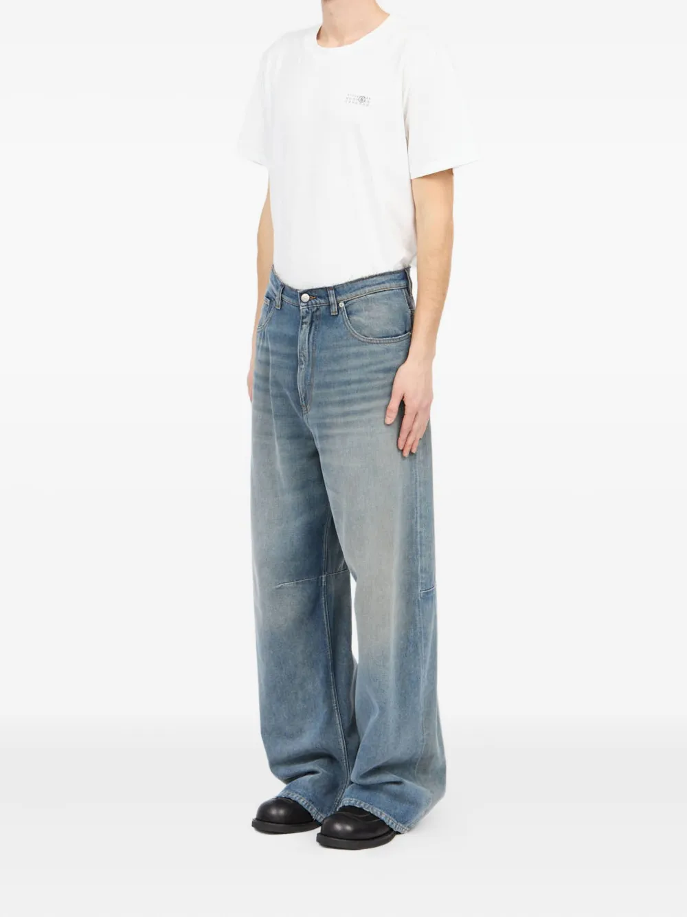 MM6 Maison Margiela Jeans met franje Blauw