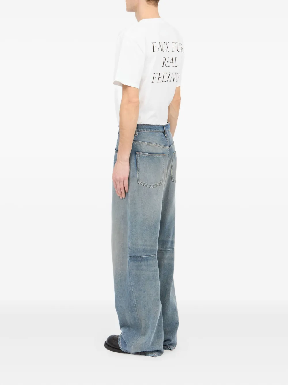 MM6 Maison Margiela Jeans met franje Blauw