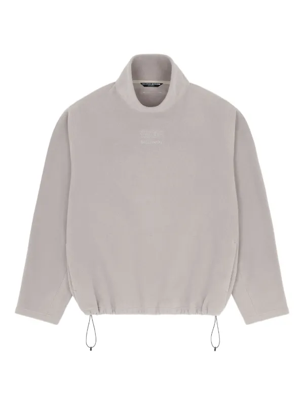 ほぼ未使用MM6 Maison Margiela グレー ロングスウェット 38 MM6 Maison Margiela X Salomon ドローストリング ロングTシャツ