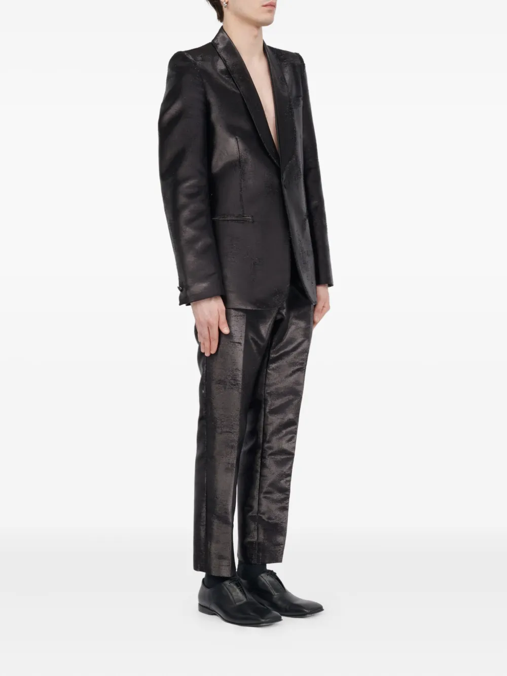 MM6 Maison Margiela Blazer met textuur Zwart