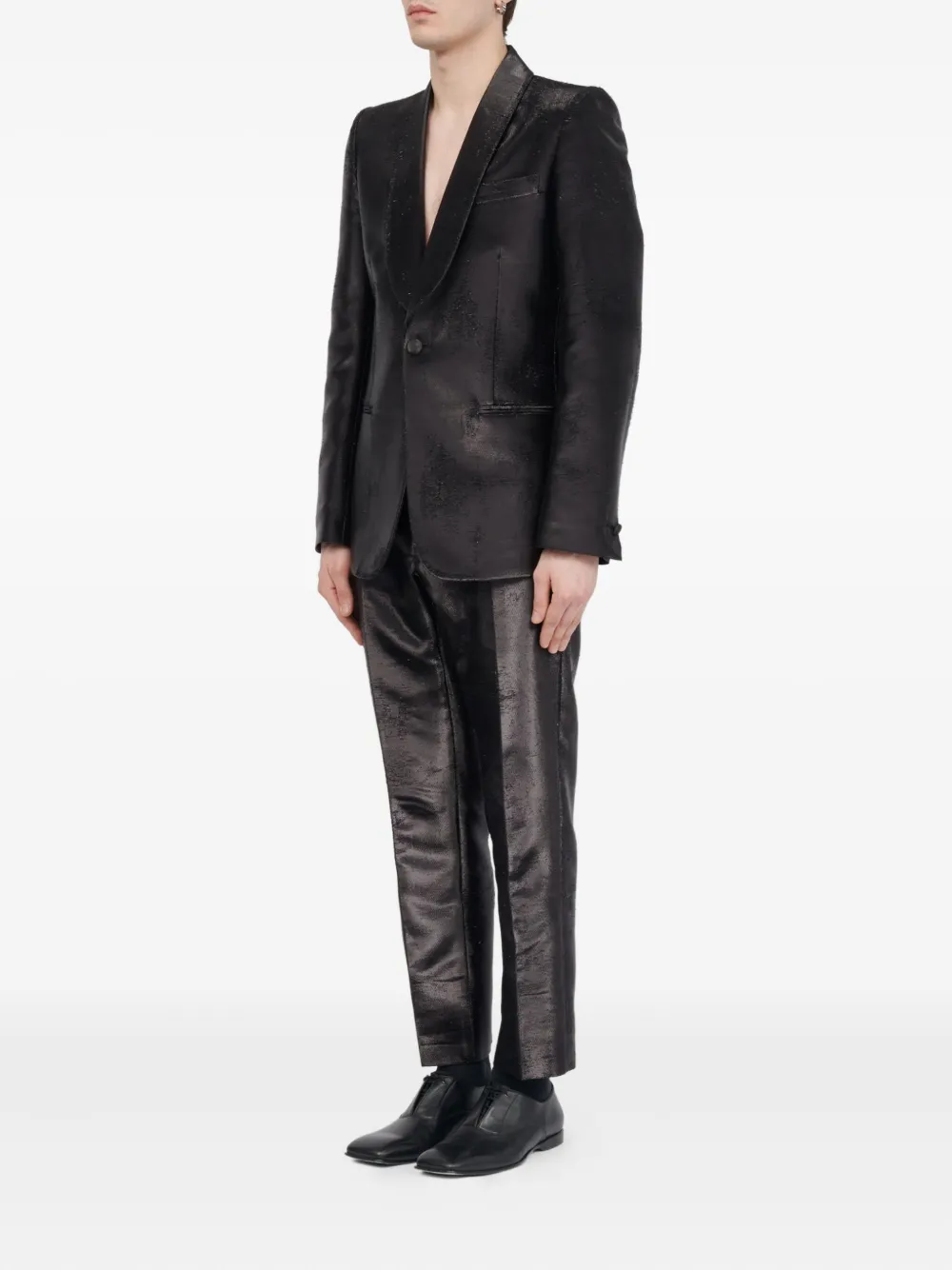 MM6 Maison Margiela Blazer met textuur Zwart